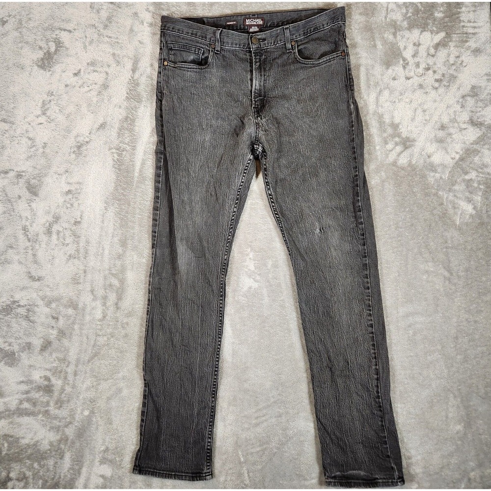 Michael Kors Jeans Men's 33X30 (Tag 33/32) Tailored Fit Black Denim Pants Casual